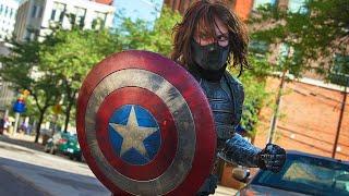 Captain America vs The Winter Soldier - Highway Fight Scene - Captain America The Winter Soldier