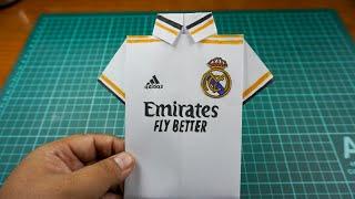 How to make Real Madrid paper jersey  paper t-shirt   origami  paper craft  DIY
