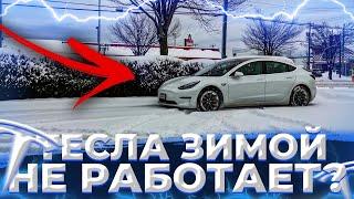 Тесла ПРОТИВ Снега - Автопилот На СНЕГУ - Растрата Энергии Зимой  Tesla Model 3 #ДобрыйДенюшки