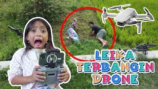 DRONE LEIKA KEJAR AYAH & TOMPEL  TERBANG SENDIRI KELILING KAMPUNG