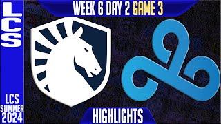 TL vs C9 Highlights Game 3  LCS W6D2 Summer 2024  Team Liquid vs Cloud9 Week 6 Day 2