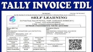 Invoice Customized TDL File in Tally Prime  Invoice format TDL  Tally TDL  Self Learning