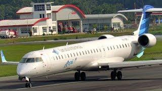 Proses Take Off Pesawat CRJ1000 dan ATR 72 Garuda Indonesia X Wings Air Pesawat Terbang Indonesia