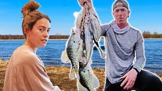 Catching Big Crappies on Hand Tied Jigs  Family Catch & Cook