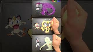 Pokedance Pokemon Team Rocket Pacake art challenge Rosa VS Roy VS Meowth #Shorts