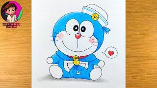 How to Draw Little Baby Doraemon step by step - Easy Drawing for Children - Anime Characters