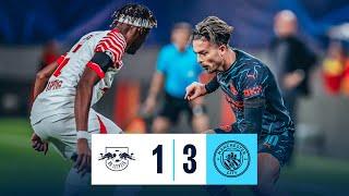 Highlights  Leipzig 1-3 City  Uefa Champions League  ALVAREZ AND DOKU LATE SHOW GIVES CITY WIN