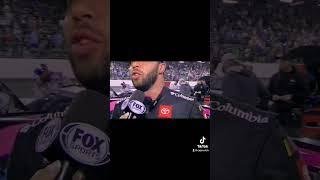 BUBBA WALLACE FLIPS BIRD TO SOMEONE During Interview