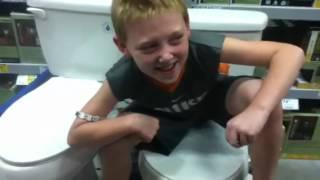 Boy tries to poop in Lowes toilet