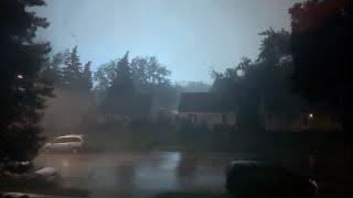 MEGA Supercell Over Minneapolis  Power Flashes & Downed Trees  Severe Thunderstorm 71424 MN