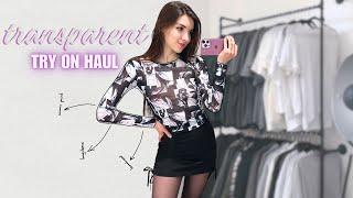 4K Transparent Clothing Try on Haul  Mesh & Sheer Outfits