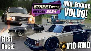 Mid Engine V10 Volvo 240 First Race Streetweek 2024