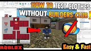 How to TEST CLOTHES without Builders club  group EASY  Roblox Tutorial