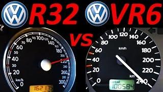 VW Golf 3 VR6 vs VW Golf 4 R32 - 0-200 Kmh Acceleration Autobahn compare