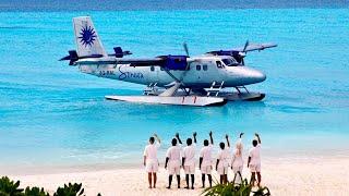 Most beautiful flight  Maldives seaplane transfer private Soneva jet