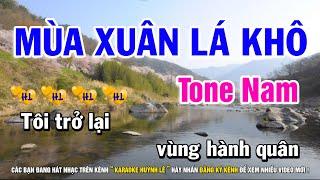 Karaoke Mùa Xuân Lá Khô - Tone Nam Am  Nhạc Sống Rumba Dễ Hát