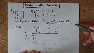 L1 Calcul matriciel  exemple de calcul dun produit de deux matrices