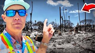 Lahaina Fire Footage - Aina Nalu Walking Tour  Total Destruction EXCEPT Old Wooden Chairs??