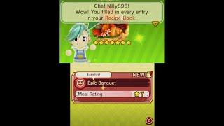 StreetPass Mii Plaza - Feed Mii  StreetPass Chef - All 150 Meals + Jumbo Sized Versions Made 100%