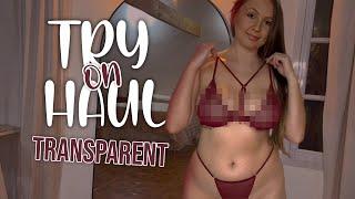 2024 Transparent Red Lingerie Try On Review  4K