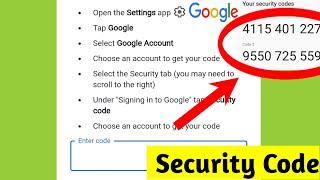 How to Get Google Account Securtiy Code  Google Security Verification Code