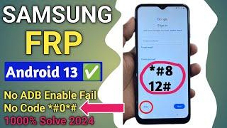 Samsung Android 13 Frp Bypass New Security 2024  No ADB Enable Fail - TalkBack Not Working