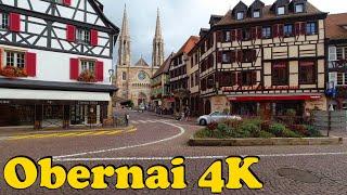 Obernai France Walking tour 4K.