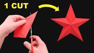 Perfect shape Paper Star in ONE CUT Easy paper star - DIY