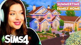 Big Colourful Summertime Family Home Build in The Sims 4  Sims 4 House Build in Real Time  NO CC
