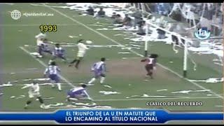 El Triunfo de la U 1-0 en Matute con Gol de Ronald Baroni q lo encamino al Titulo Nacional de 1993.