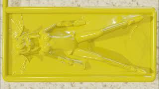 Neptune encased in yellow latex  blender animation