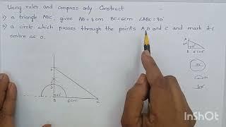 A triangle ABC given AB=4cm BC=6cm angle ABC=90a circle which passes through the points ABC