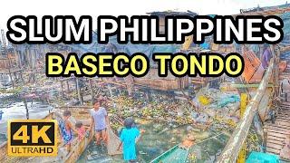 LIVING HIDDEN SLUM in BASECO TONDO  EXTREME WALK in BASECO RESIDENCE MANILA Philippines 4K 