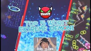 Top 5 Worst Extreme Demons - Geometry Dash