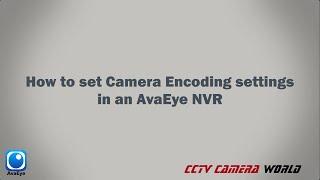 How to Set Camera Encoding Settings in an AvaEye NVR