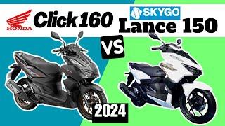 Honda Click 160 vs Skygo Lance 150  Side by Side Comparison  Specs & Price  2024