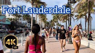4K Fort Lauderdale Florida USA  Beach Walk March 2024