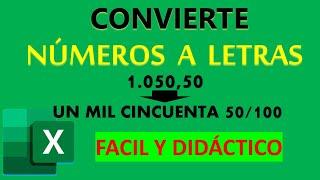 COMO CONVERTIR NUMEROS A LETRAS EN EXCEL - SUPER FÁCIL