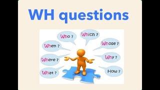 WH questions with answers. who? which? when? where? what? whose? why? how? WH-Questions in English.