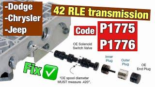 42rle P1775 P1776 solenoid switch valve latched in the LR or TCC position.