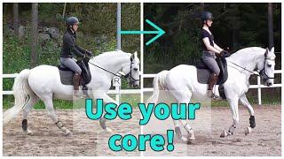 The importance of correct function of your core muscles when riding a horse slow motion