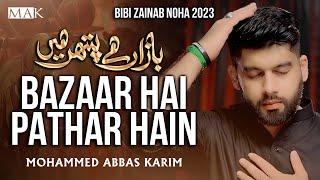 Bibi Zainab Noha 2023  Bazar Hai Pathar Hain  Mohammad Abbas Karim  Nazim Party  Safar Noha 2023