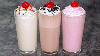 3 Milkshake Recipe  Vanilla Milkshake  Chocolate Milkshake  Strawberry Milkshake  Yummy