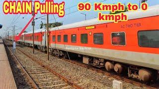 Chain pulling & train stops  Indian Railways chain pulling  Sudden chain pulling  Emergency brake