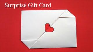 DIY Surprise Message Card for Valentines Day  DIY Surprise Gift Card #letterfold