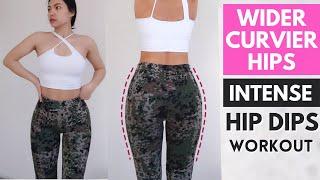 Wider curvier hips workout INTENSE Hip dips exercises at home no equipment  Hana Milly