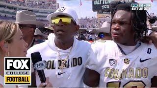 Deion Sanders Shedeur Sanders react after Colorado’s STUNNING UPSET over TCU  CFB on FOX