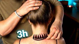 3-HOUR ASMR Insomnia Treatment - Hair Play & Brushing Sounds No Talking