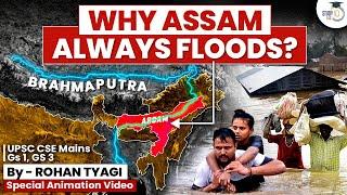 Why Assam Gets Flooded Every Year?  Indian Geography  Disaster Management  UPSC GS1 GS3  StudyIQ