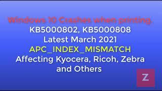 FIXED  Windows 10 Crash  BSOD  KB5000802 KB5000808  APC_INDEX_MISMATCH